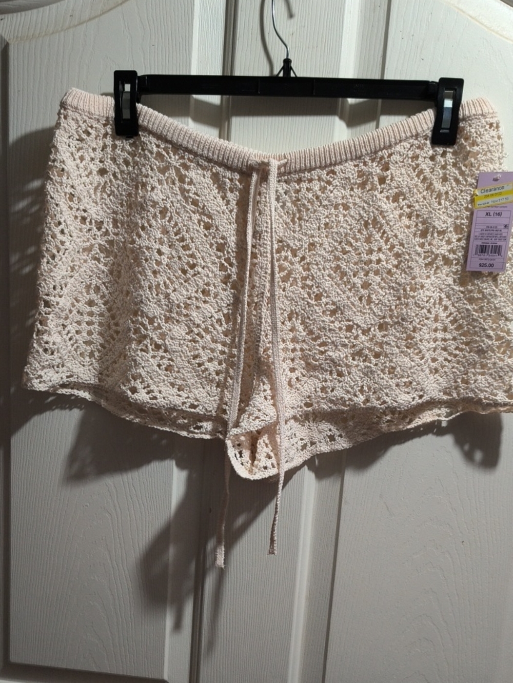 wild fable Crochet Knit Drawstring Shorts in Cream
